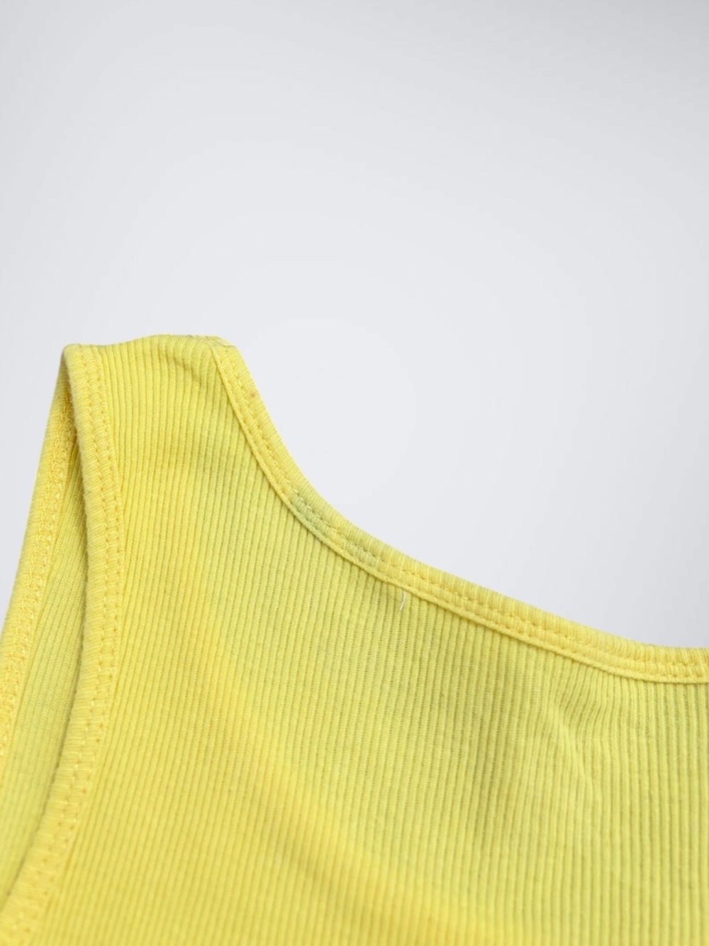 Guess Yellow Rhinestoned Ribbed Tank Top - Picture 5 of 7